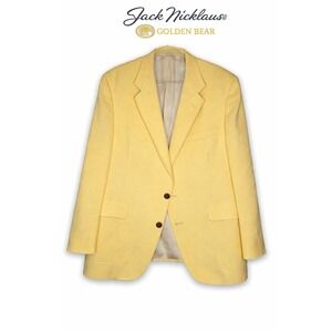 Jack Nicklaus Golden Bear Blazer Yellow Wool Sport Coat Vintage Preppy